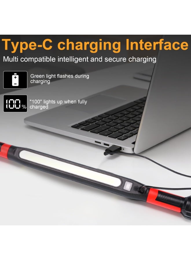 Magnetic Rechargeable LED Work Light Bar, Under Hood Mechanic Light for Car Repair, Garage, Shop & Detailing, Portable Cordless Trouble Light with Strong Magnet & Hanging Hook (1 Pack) - Image 4